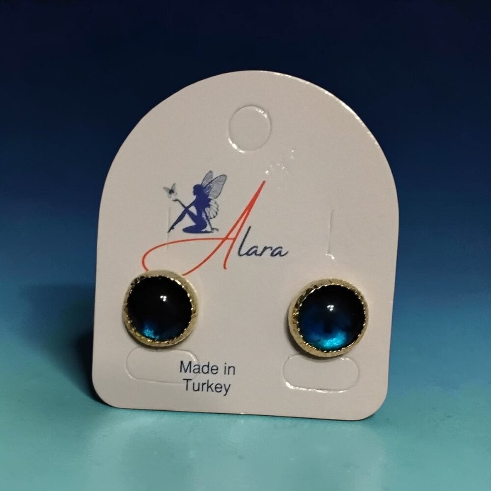 NEW!!! Alara Blue Turkiye Stud Earrings